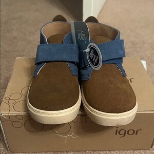 Igor Kids Sneakers in Brown and Blue